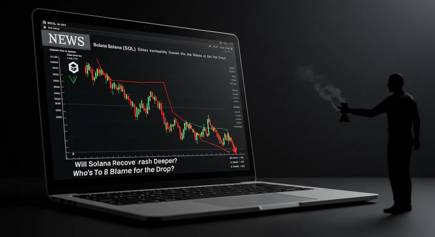 A line graph illustrating the sharp drop in Solana price, highlighting key points of decline